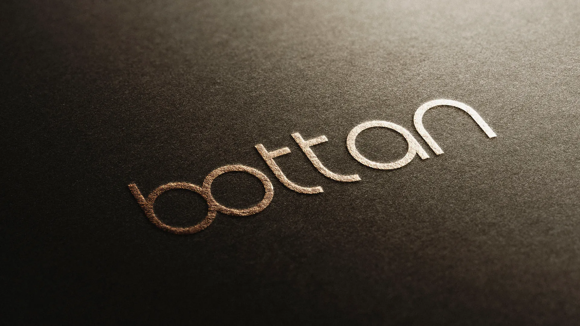 Logotipo Bottan em relevo dourado