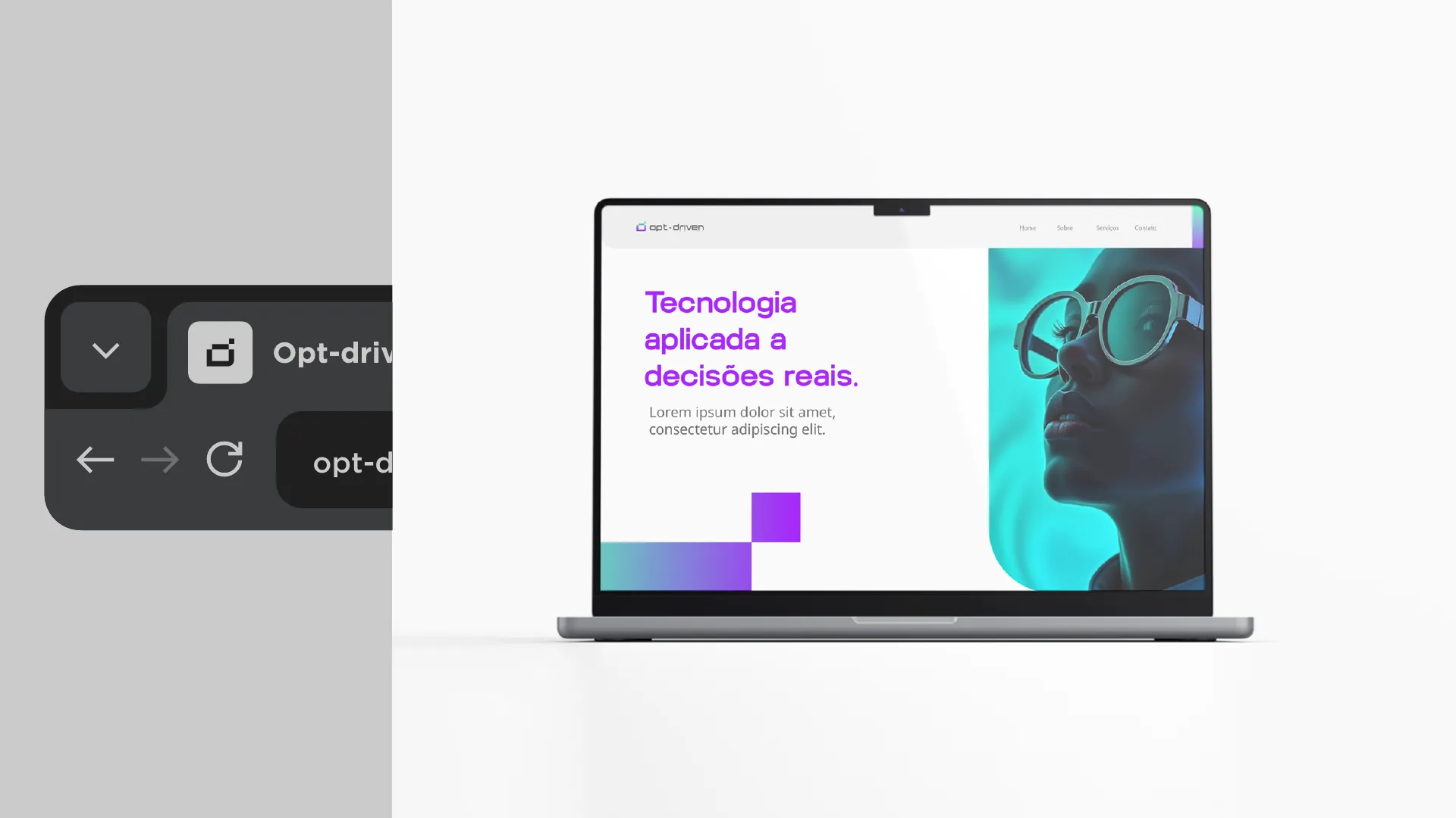Site em notebook e navegador