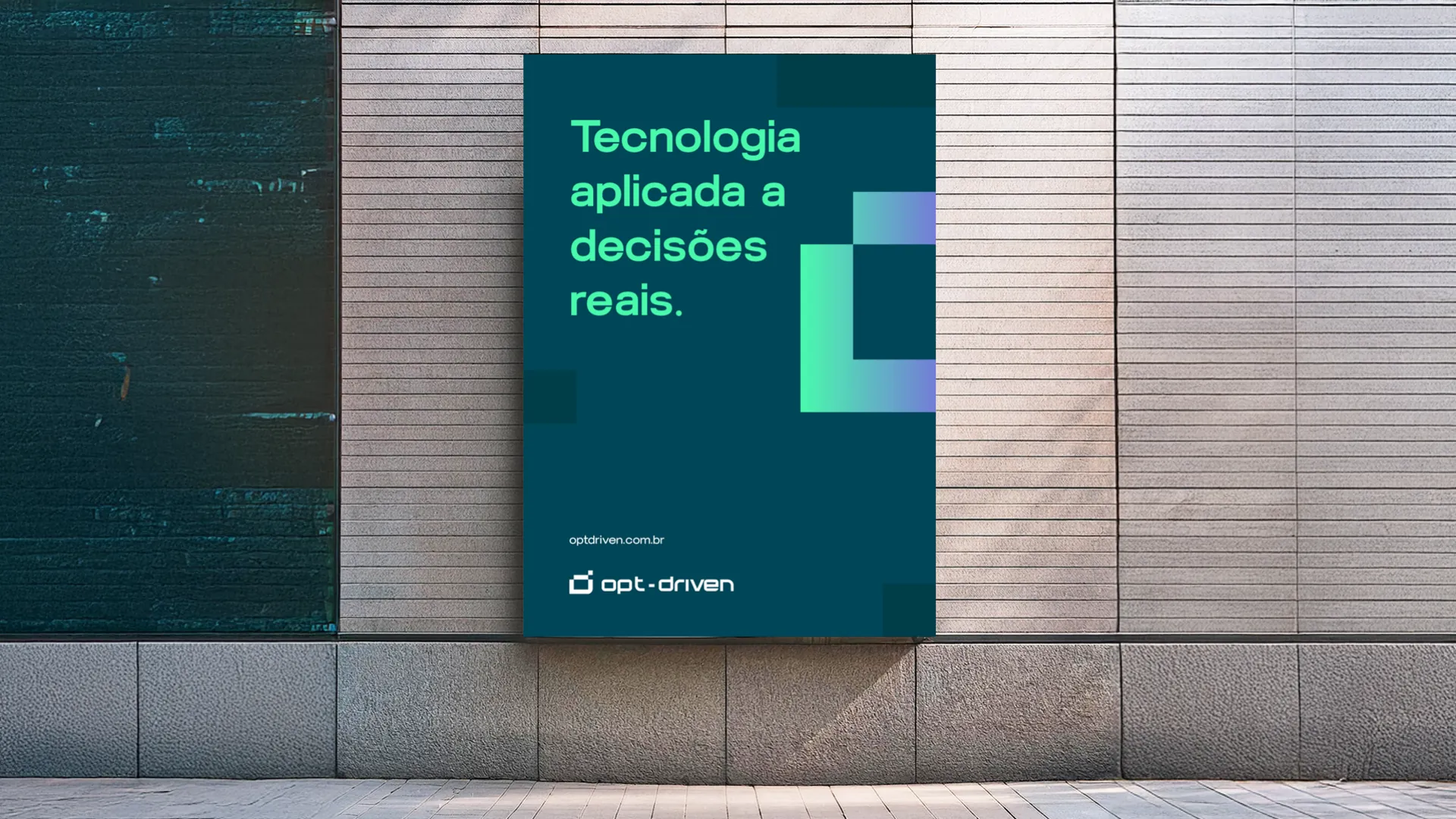 Cartaz "Tecnologia aplicada a decisões reais"