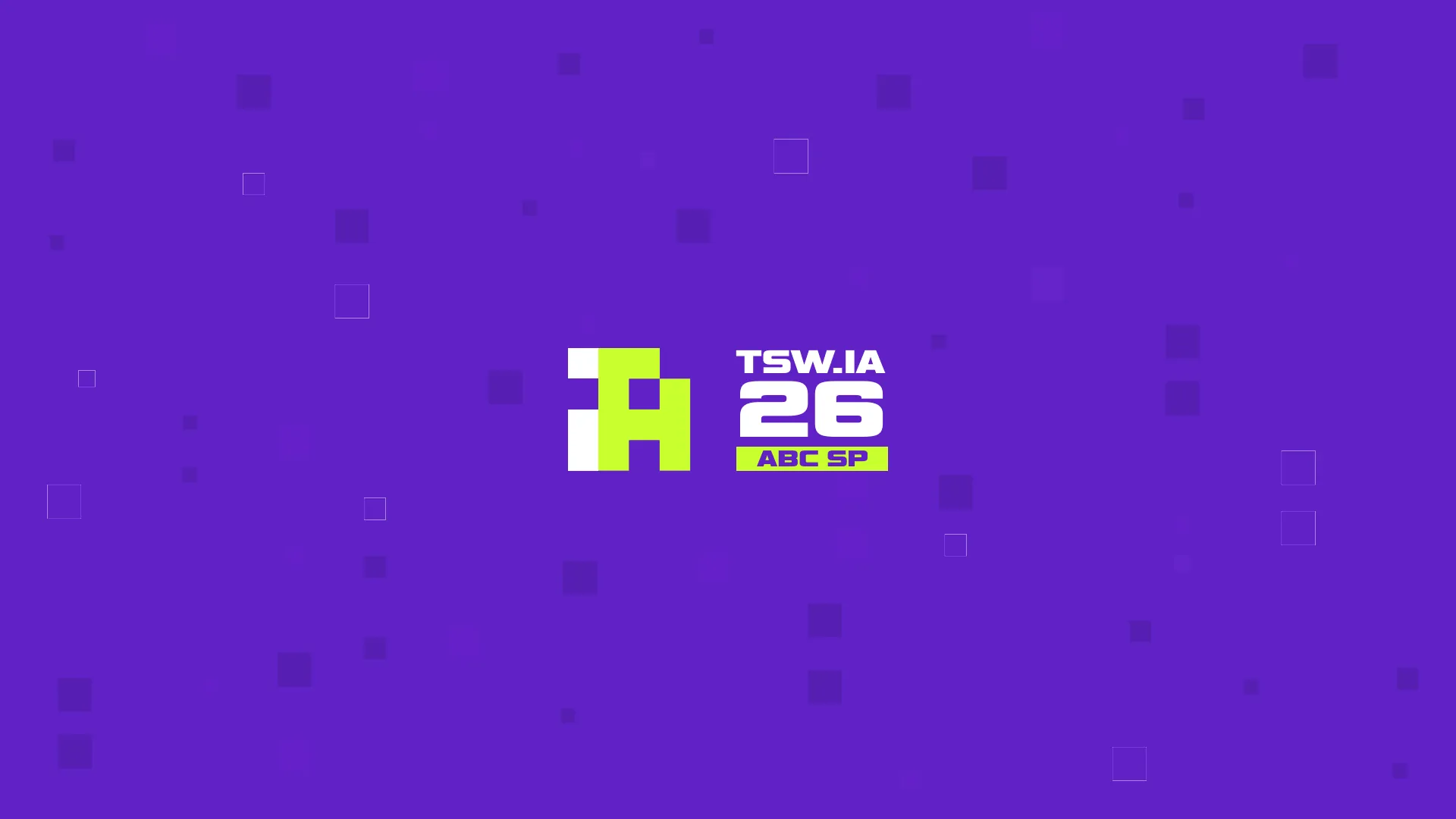 Logotipo TSW.IA 26 sobre roxo