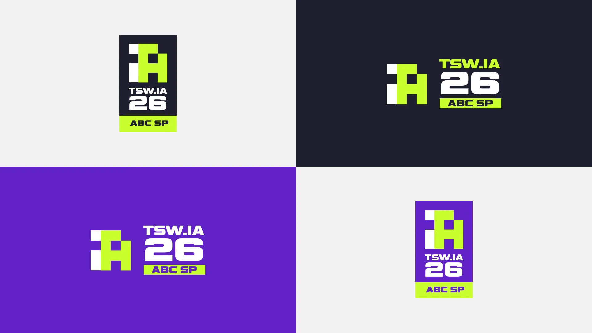 Versões do logotipo em diferentes fundos