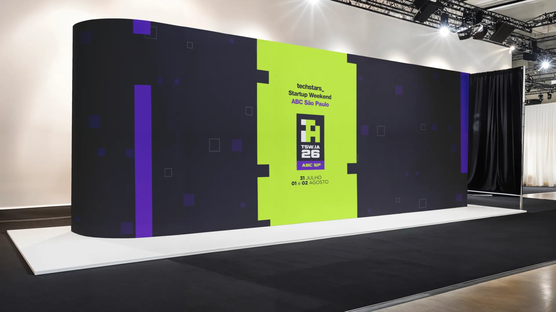 Estande com a identidade do evento