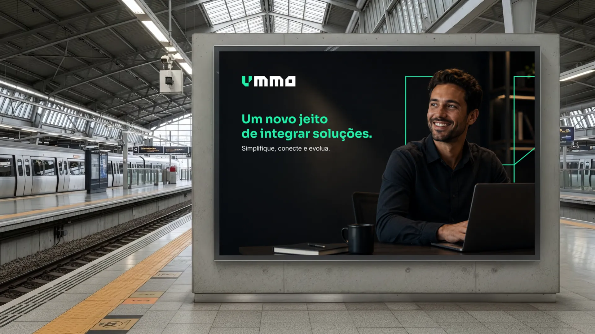 Campanha em painel de estação